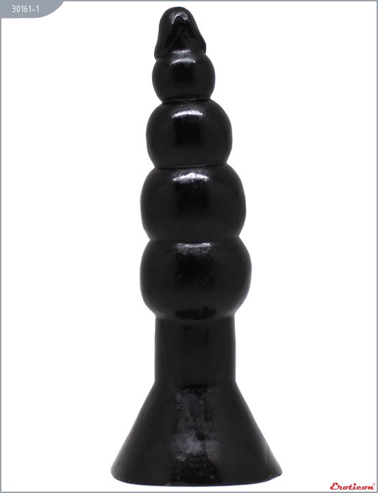 Чёрная гелевая анальная ёлочка - 17 см.
