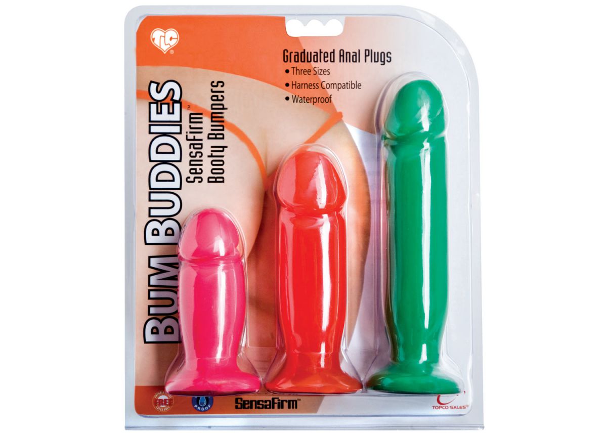 Набор из 3 разноцветных анальных пробок TLC Bum Buddies