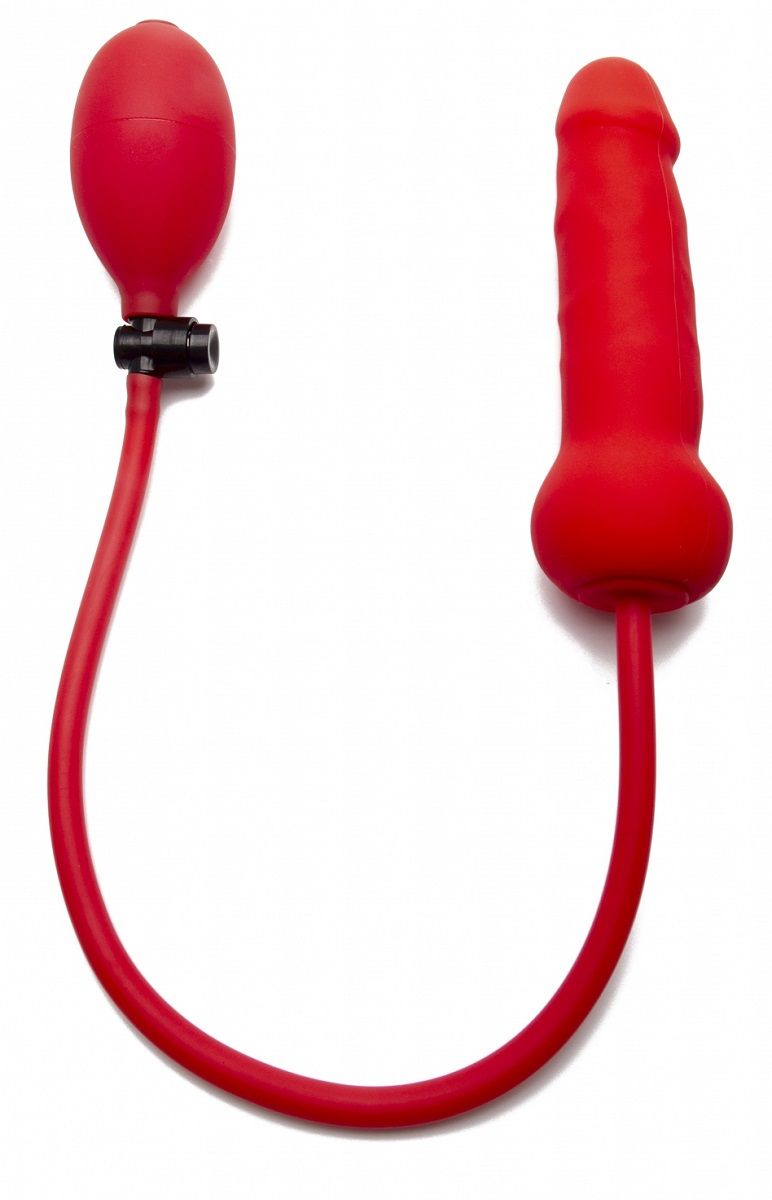 Красный анальный фаллоимитатор с функцией расширения - 18 см.