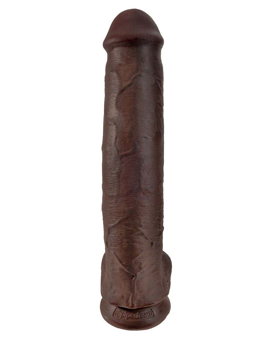 Коричневый фаллоимитатор-гигант 15  Cock with Balls - 40,6 см.