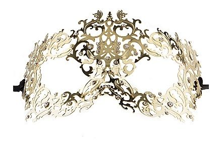 Золотистая металлическая маска Forrest Queen Masquerade