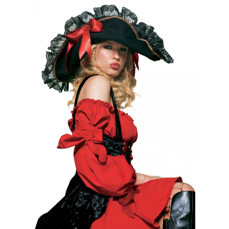 Роскошная пиратская шляпа с кружевами и бантом